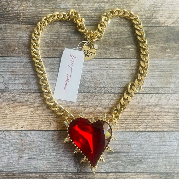 PRICE FIRM Betsey Johnson Halloween Spiked Heart Necklace - Picture 2 of 3